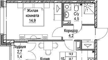 квартира г Санкт-Петербург метро Ладожская Яблоновка ул Гранитная 53 округ Малая Охта фото 2