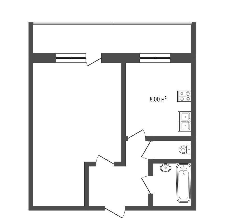 квартира г Тюмень р-н Калининский ул Самарцева 40 фото 14