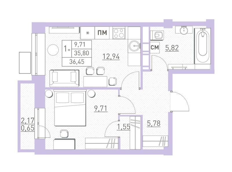 квартира г Балашиха мкр Саввино ЖК Столичный к 22, Некрасовка фото 3