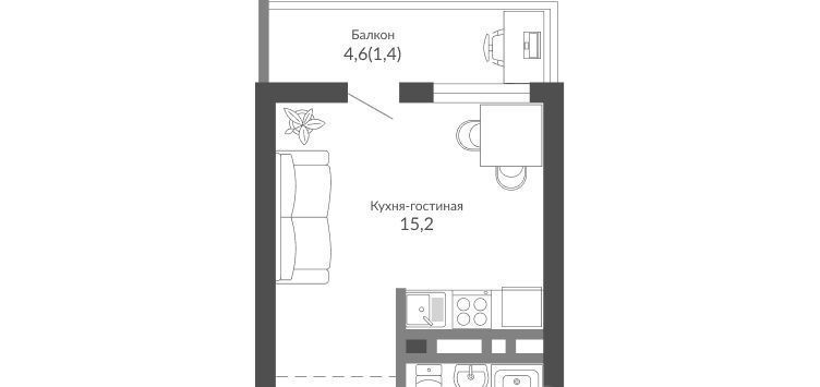 квартира г Новороссийск р-н Центральный ул Куникова 47г ЖК Облака 2 фото 1