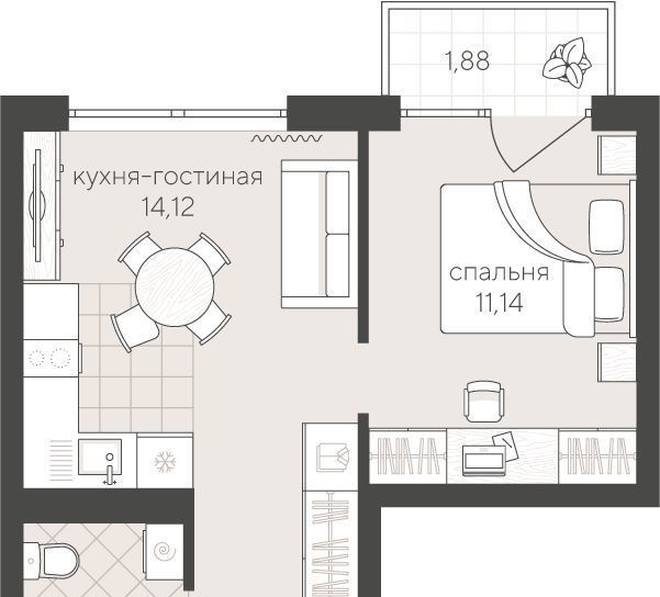 квартира г Тюмень р-н Ленинский ЖК «Скандиа. Квартал у озера» Ново-Гилевский жилрайон фото 1