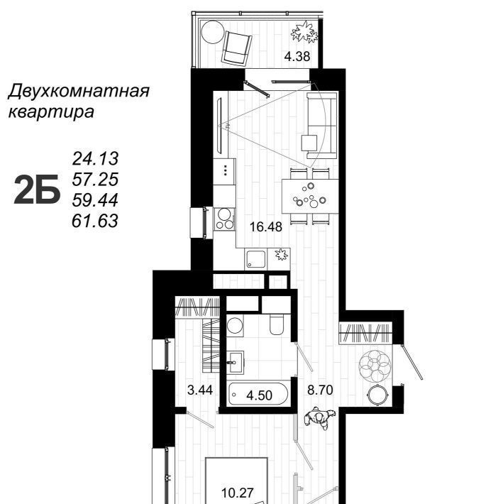 квартира г Иркутск р-н Октябрьский ул Юрия Левитанского 8 фото 2