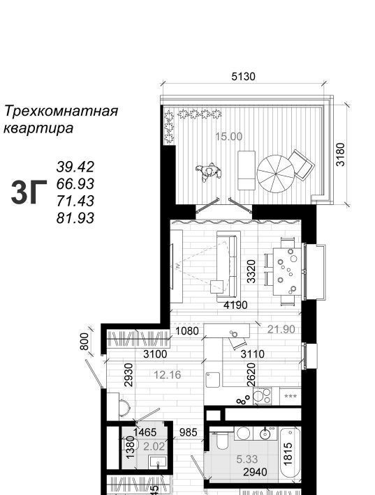 квартира г Иркутск р-н Октябрьский ул Юрия Левитанского 8 фото 2