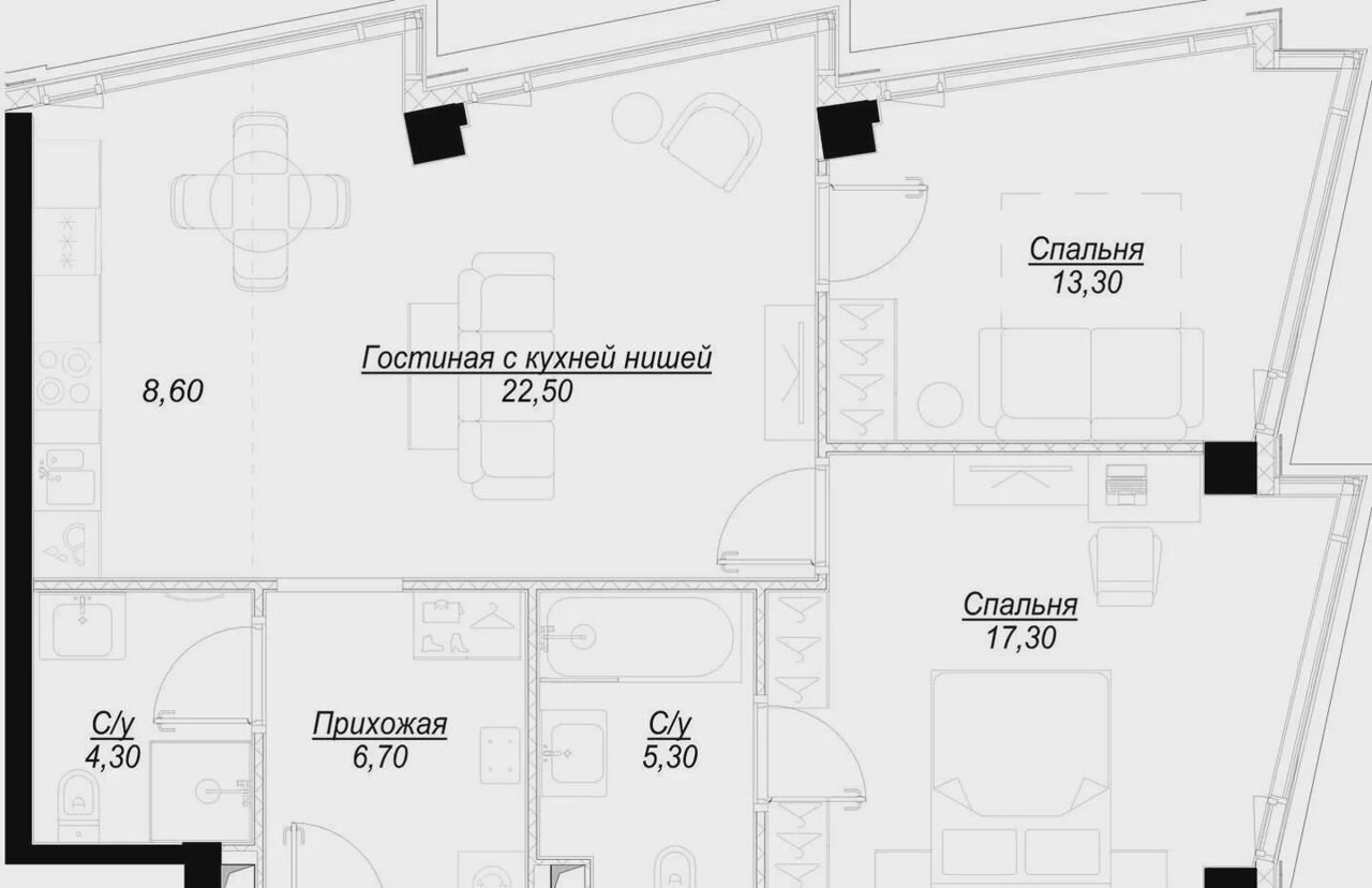 квартира г Москва метро Студенческая район Раменки 1-й Сетуньский проезд, 3 фото 1