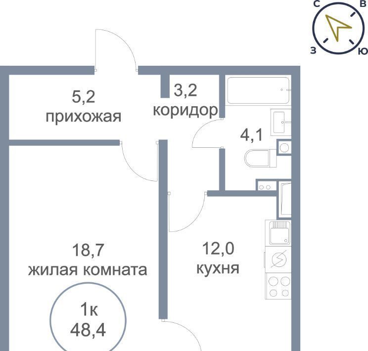 квартира городской округ Солнечногорск д Голубое б-р Парковый 2к/1 Нахабино фото 1