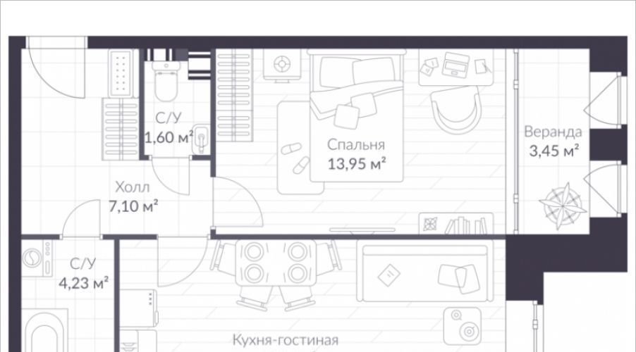 квартира г Санкт-Петербург п Стрельна ш Красносельское 22 метро Проспект Ветеранов фото 1