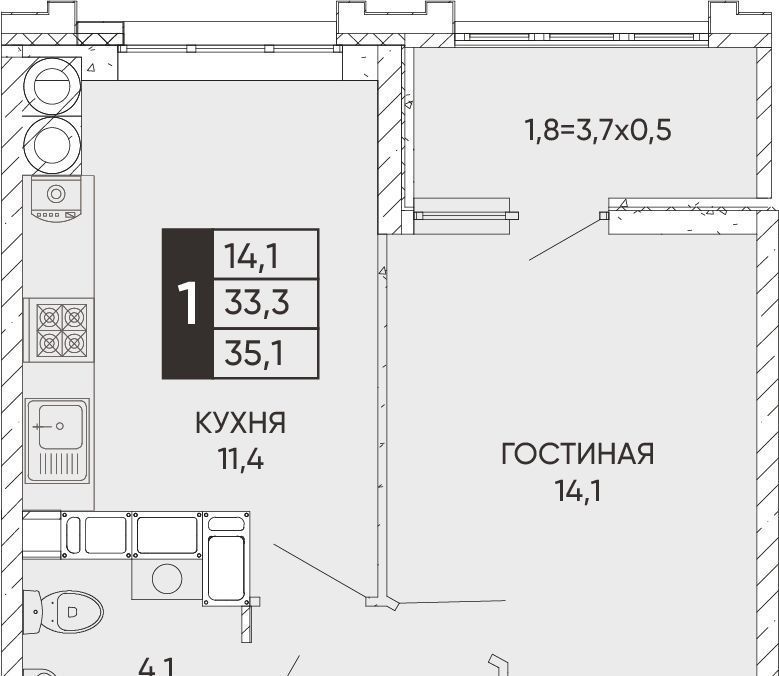 квартира г Ростов-на-Дону р-н Кировский ЖК Левобережье фото 1