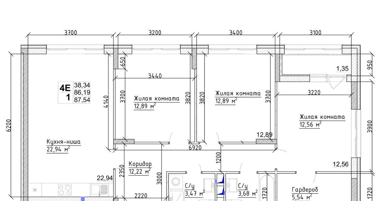 квартира г Кемерово р-н Заводский 15-й микрорайон Южный 8 фото 3