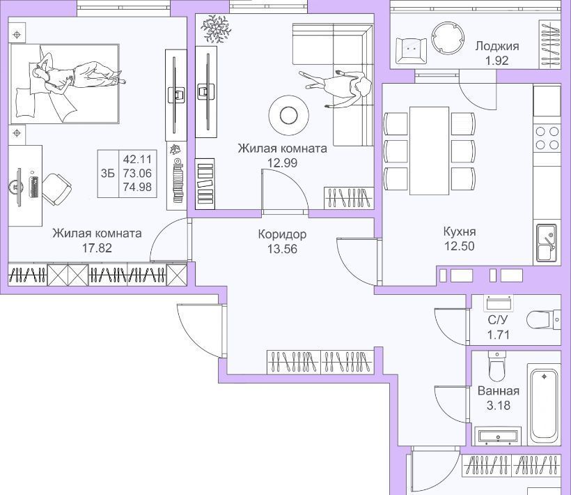 квартира г Казань метро Горки ул Александра Курынова 1/2 фото 1