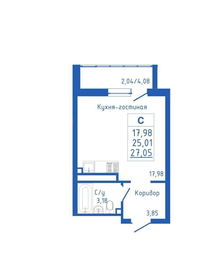 квартира г Уфа р-н Ленинский Затон ул Икская 15 ЖК «Новоуфимский» фото 4