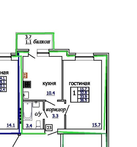 квартира г Невинномысск ул Кочубея 199 микрорайон 101, блок-секция 1 фото