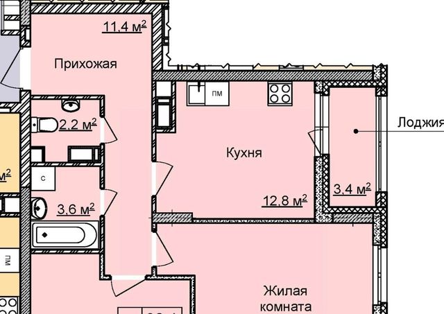 квартира г Нижний Новгород Горьковская ЖК «Цветы 2» 10 фото