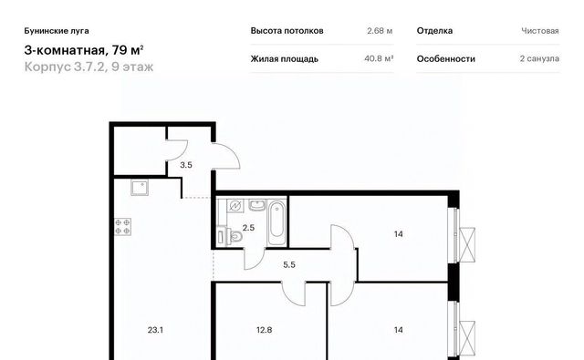 г Москва п Сосенское п Коммунарка ЖК Бунинские Луга 7/2 метро Бунинская аллея 3. фото