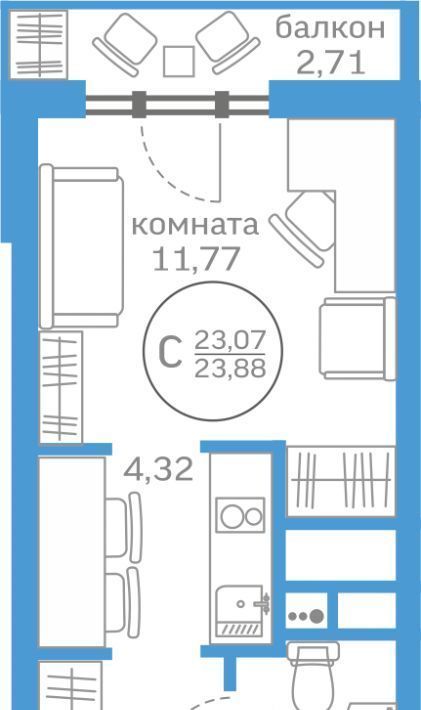 квартира г Тюмень р-н Калининский ул Краснооктябрьская 16 фото 1