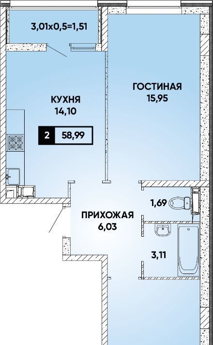 квартира г Краснодар р-н Прикубанский Парковый проезд 5-й Городецкий 36/1 ЖК Архитектор Прикубанский округ фото 1