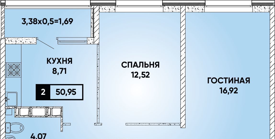 квартира г Краснодар р-н Прикубанский ЖК Архитектор фото 1