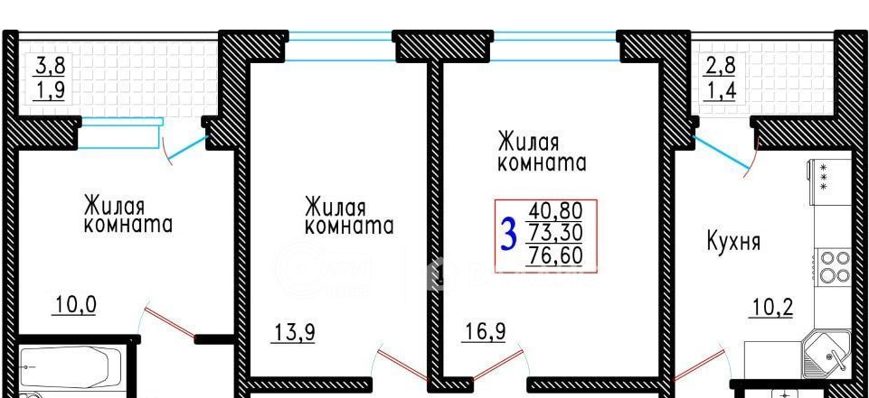 квартира г Воронеж р-н Советский ул Острогожская 166/4 фото 1