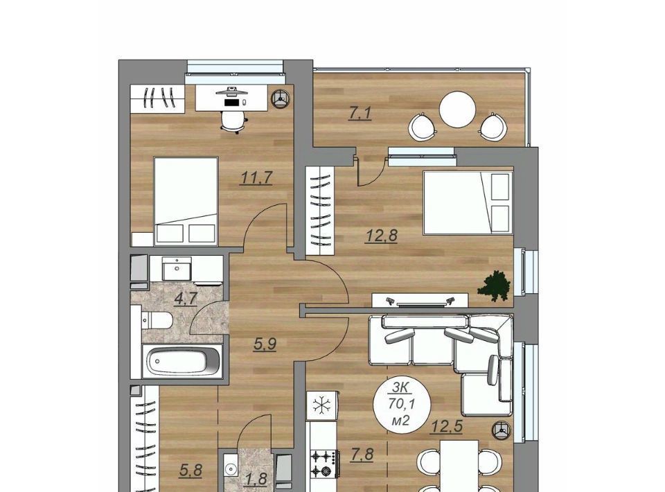 квартира г Петрозаводск проезд Алексея Афанасьева, 7 фото 1