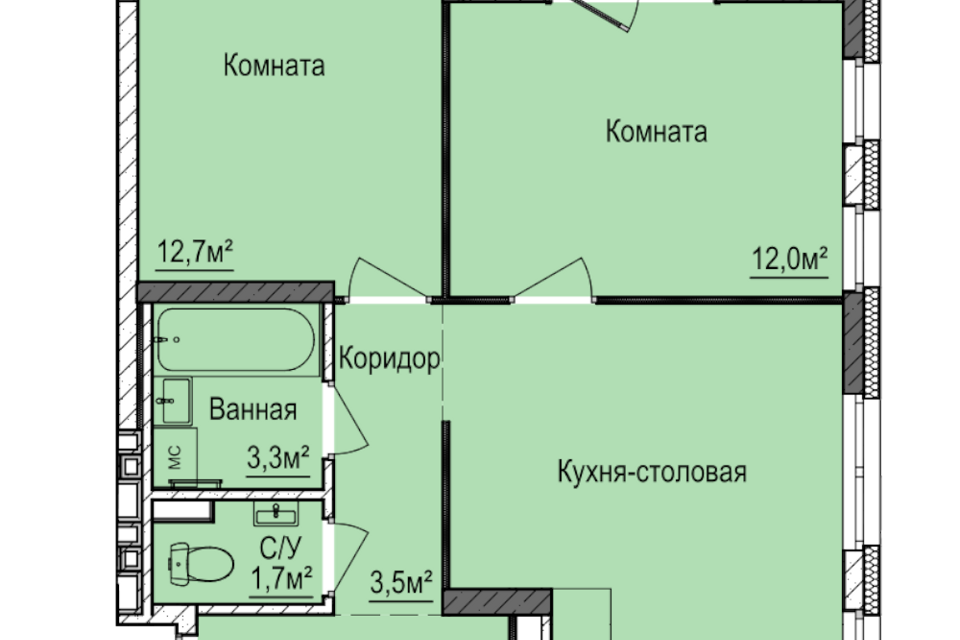 квартира г Ижевск р-н Индустриальный Буммаш ул 10 лет Октября 79 фото 1