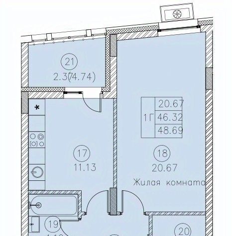 квартира г Казань городок Военный 33 Аметьево, 3 фото 1