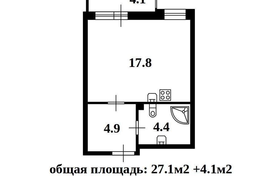 квартира г Санкт-Петербург метро Комендантский Проспект ул Парашютная 34 округ Юнтолово фото 13