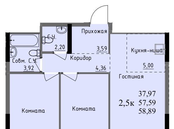 квартира г Ижевск р-н Первомайский проезд Ключевой 23а Поселок фото 1