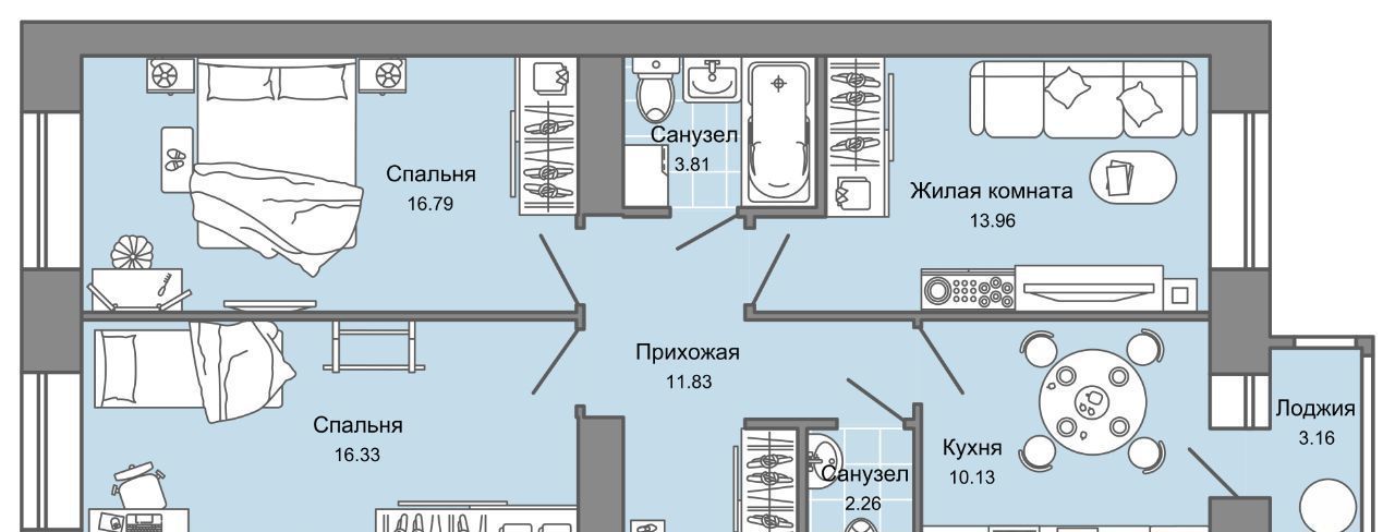 квартира г Ульяновск р-н Заволжский Новый Город ЖК Центрополис 4 Центральный кв-л фото 1