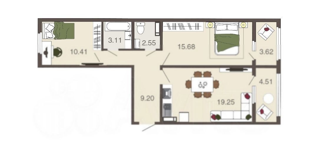 квартира г Курск р-н Сеймский ул Энгельса 115/2 фото 1