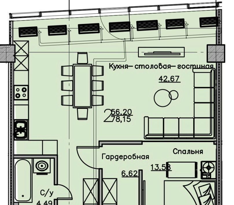 квартира г Воронеж р-н Ленинский ул Куколкина 18 фото 1