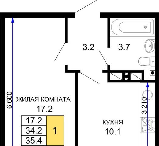 квартира г Краснодар р-н Прикубанский ул им. лётчика Позднякова 2/2 ЖК «Дыхание» фото