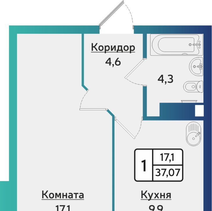 квартира г Ижевск р-н Индустриальный ЖК Forest фото 1