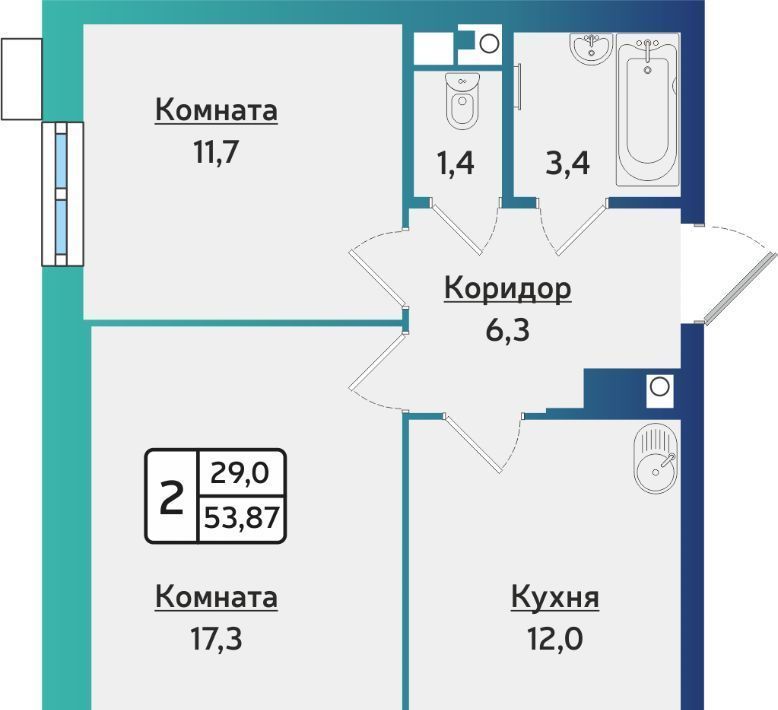 квартира г Ижевск р-н Индустриальный 10-й микрорайон Культбаза ЖК «Фо​рест» жилрайон фото 1