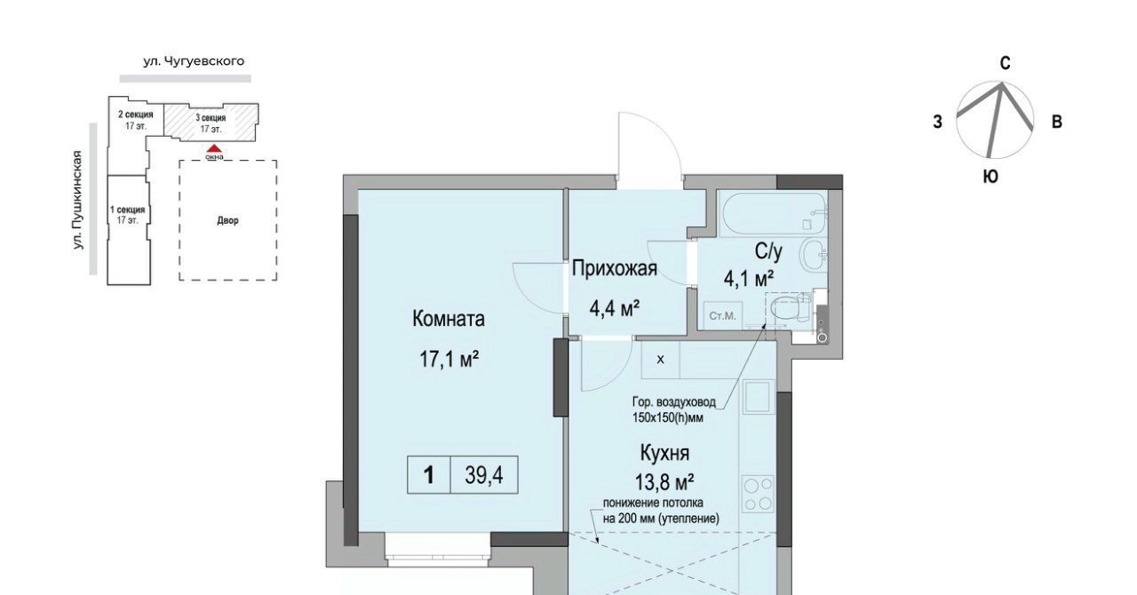 квартира г Ижевск р-н Первомайский Южный ЖК «Дом героев Леонов» жилрайон фото 1