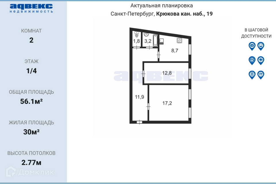 квартира г Санкт-Петербург Коломна наб Крюкова канала 19 фото 6