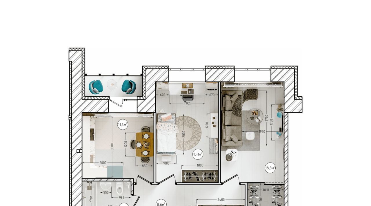 квартира г Кемерово р-н Ленинский б-р Строителей 60к/5 фото 2