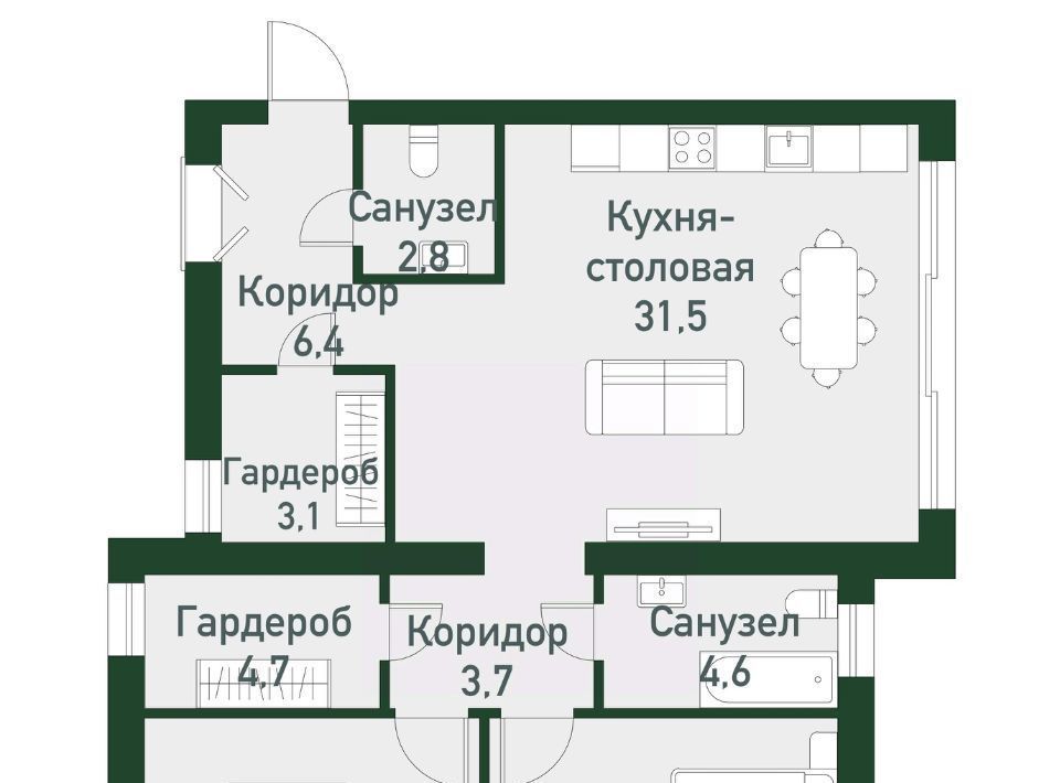 квартира р-н Сосновский п Западный р-н мкр Привилегия Кременкульское с/пос фото 1