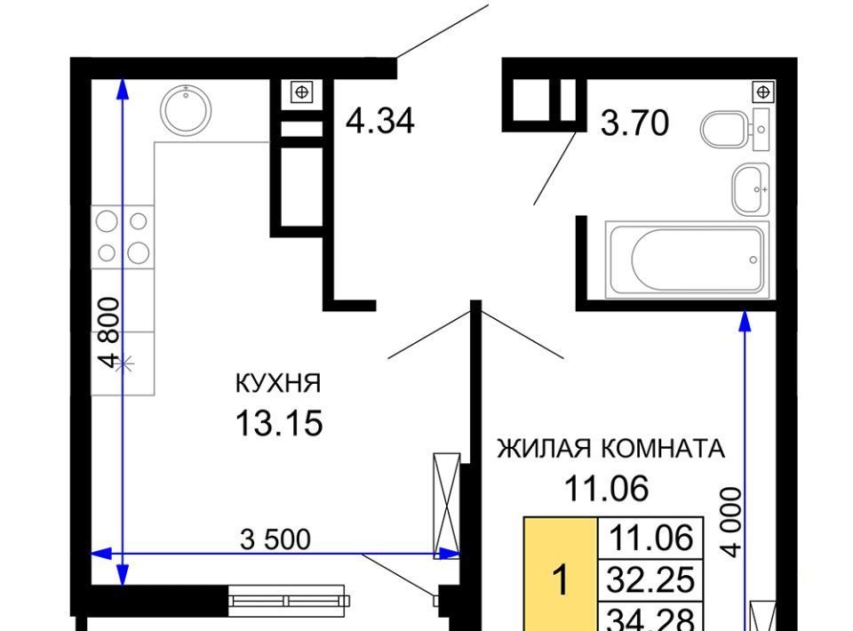 квартира г Краснодар р-н Центральный ул Новая ЖК Фонтаны 78 с 2 фото 1