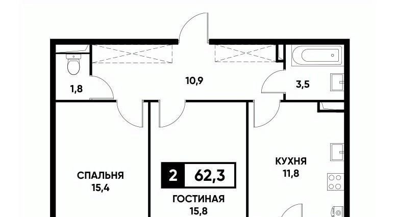 квартира г Ставрополь р-н Промышленный пр-кт Российский 12к/2 фото 1