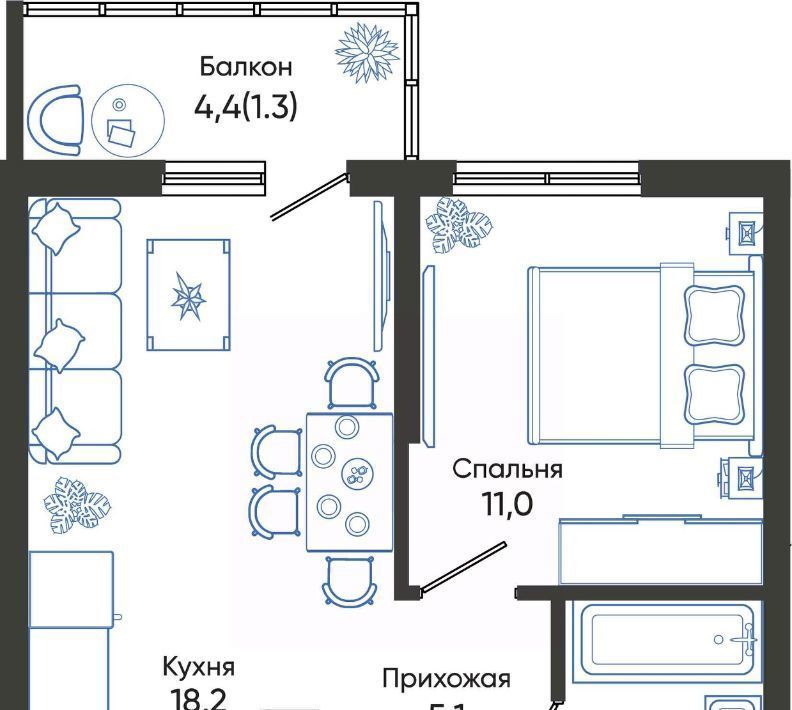 квартира г Новороссийск р-н Центральный ул Куникова 47г ш Мысхакское фото 1