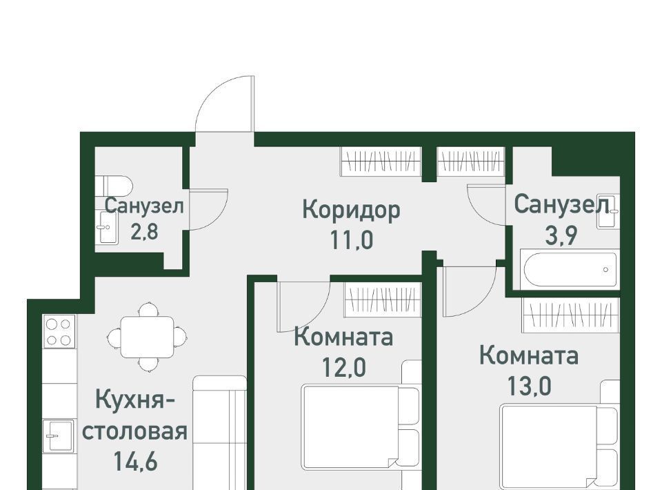 квартира р-н Сосновский п Западный р-н мкр Привилегия Кременкульское с/пос фото 1