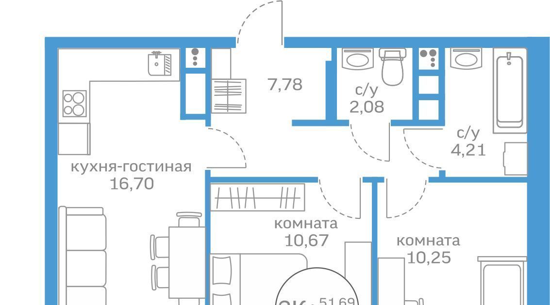 квартира г Тюмень р-н Калининский ул Краснооктябрьская 16 фото 1