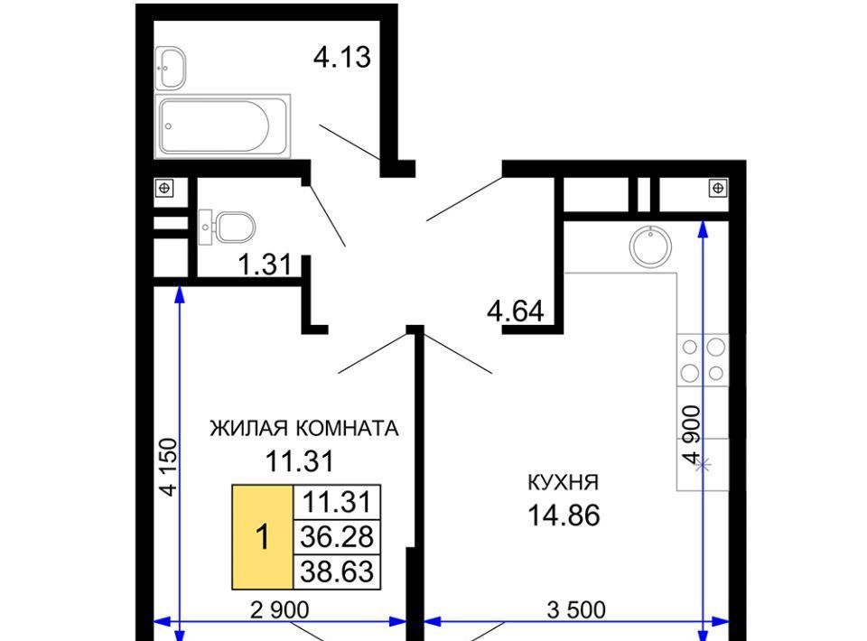 квартира г Краснодар р-н Центральный ЖК Фонтаны фото 1