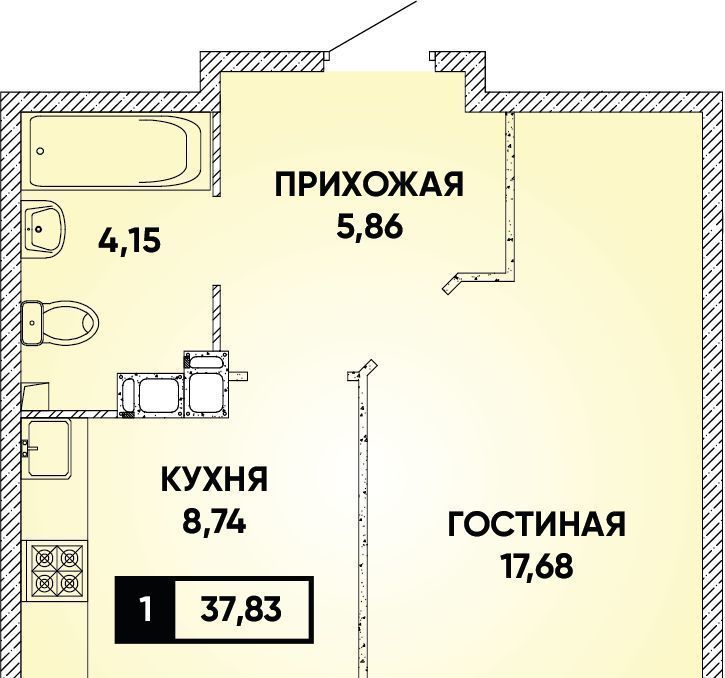 квартира г Краснодар р-н Прикубанский ЖК Архитектор фото 1