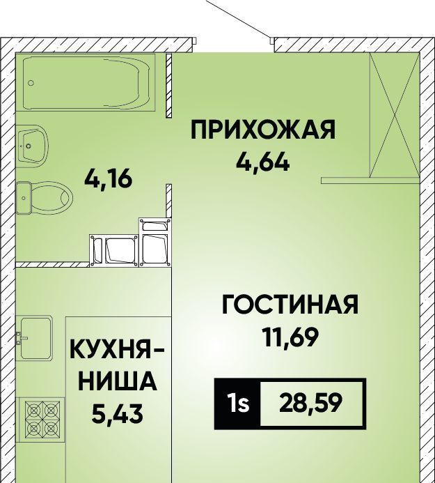 квартира г Краснодар р-н Прикубанский микрорайон «Губернский» фото 1