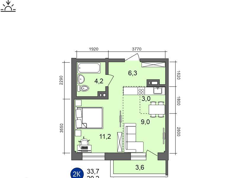 квартира г Иркутск р-н Свердловский ул Старо-Кузьмихинская 36 фото 1