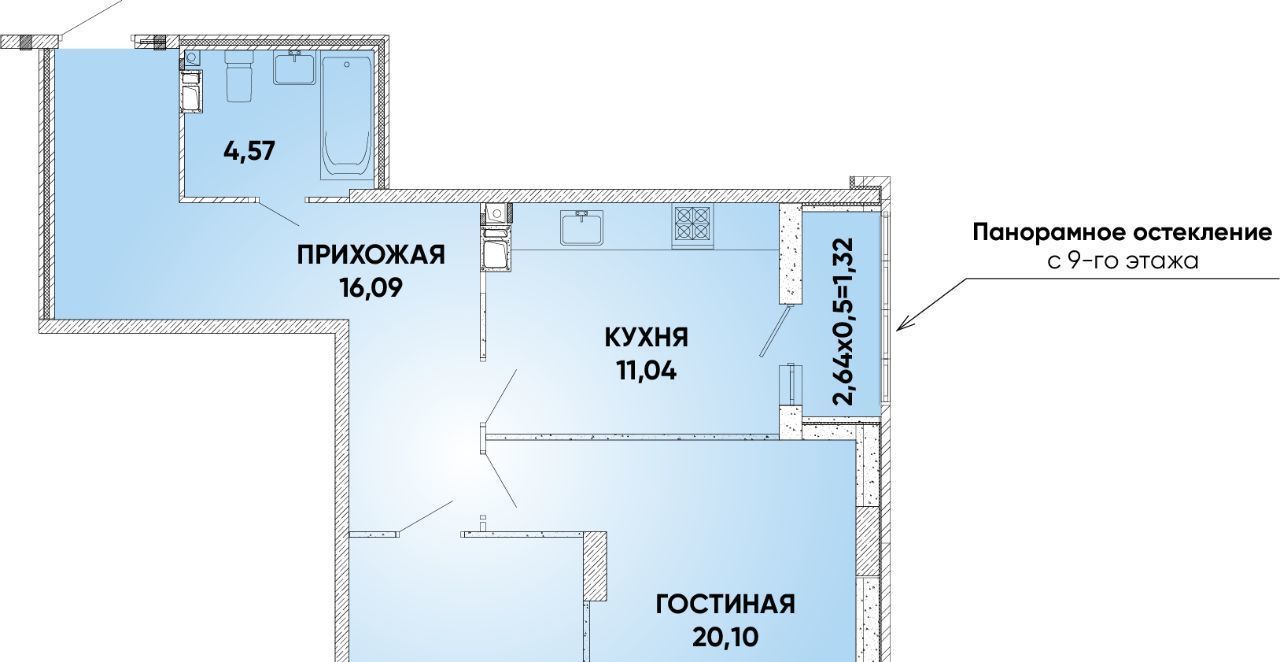 квартира г Краснодар р-н Прикубанский микрорайон «Губернский» улица Николая Шевелёва, 7 фото 1