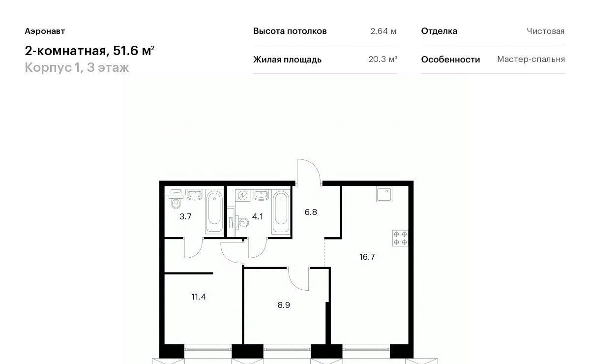 квартира г Санкт-Петербург метро Обводный Канал 1 ЖК Аэронавт фото 1