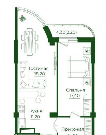 квартира г Ростов-на-Дону р-н Ворошиловский Дачный пр-кт Михаила Нагибина 38 фото