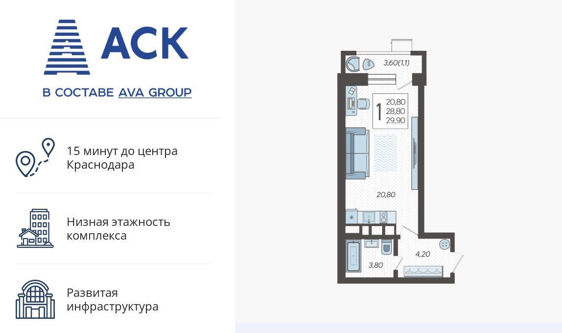 квартира г Краснодар р-н Прикубанский микрорайон 9-й километр ул Ярославская 115/4 фото 1