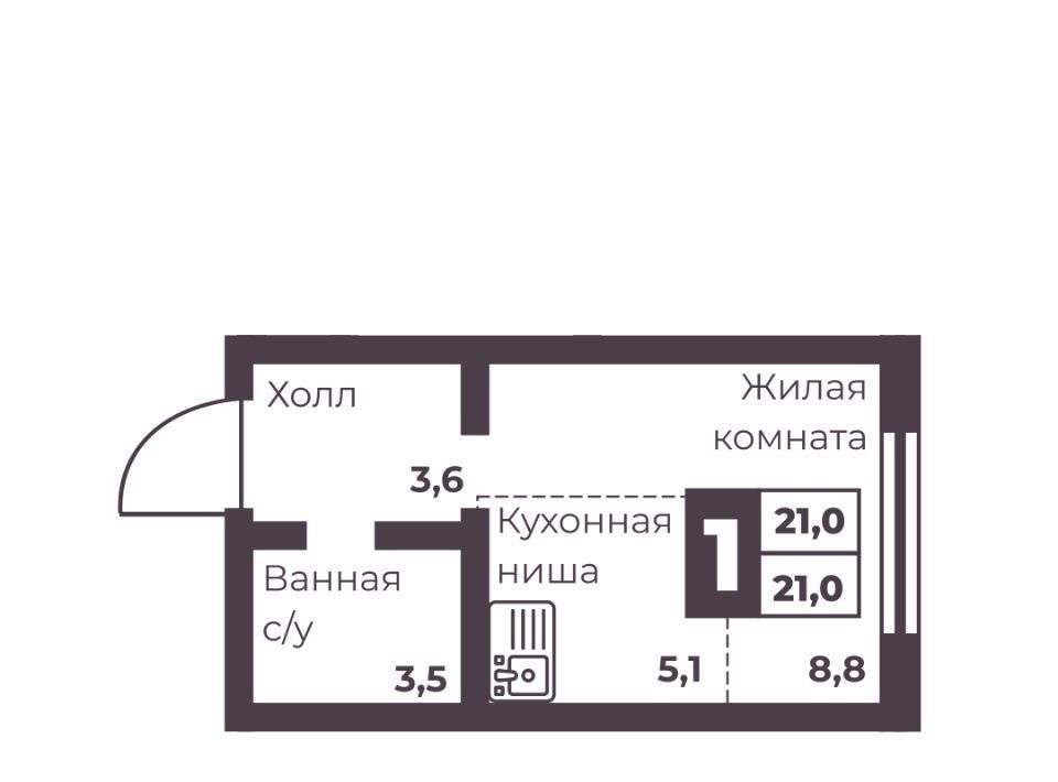 квартира г Челябинск р-н Тракторозаводский ЖК Ленина 4 фото 1